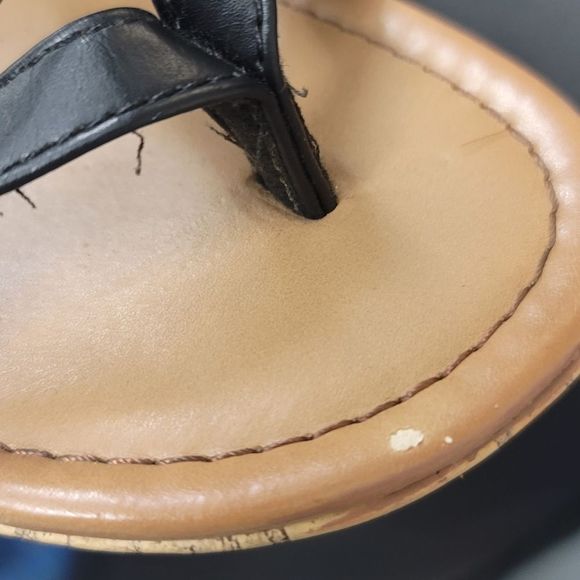 ARIZONA Black/Cork Platform Wedge Heels Size 9 - Picture 8 of 10